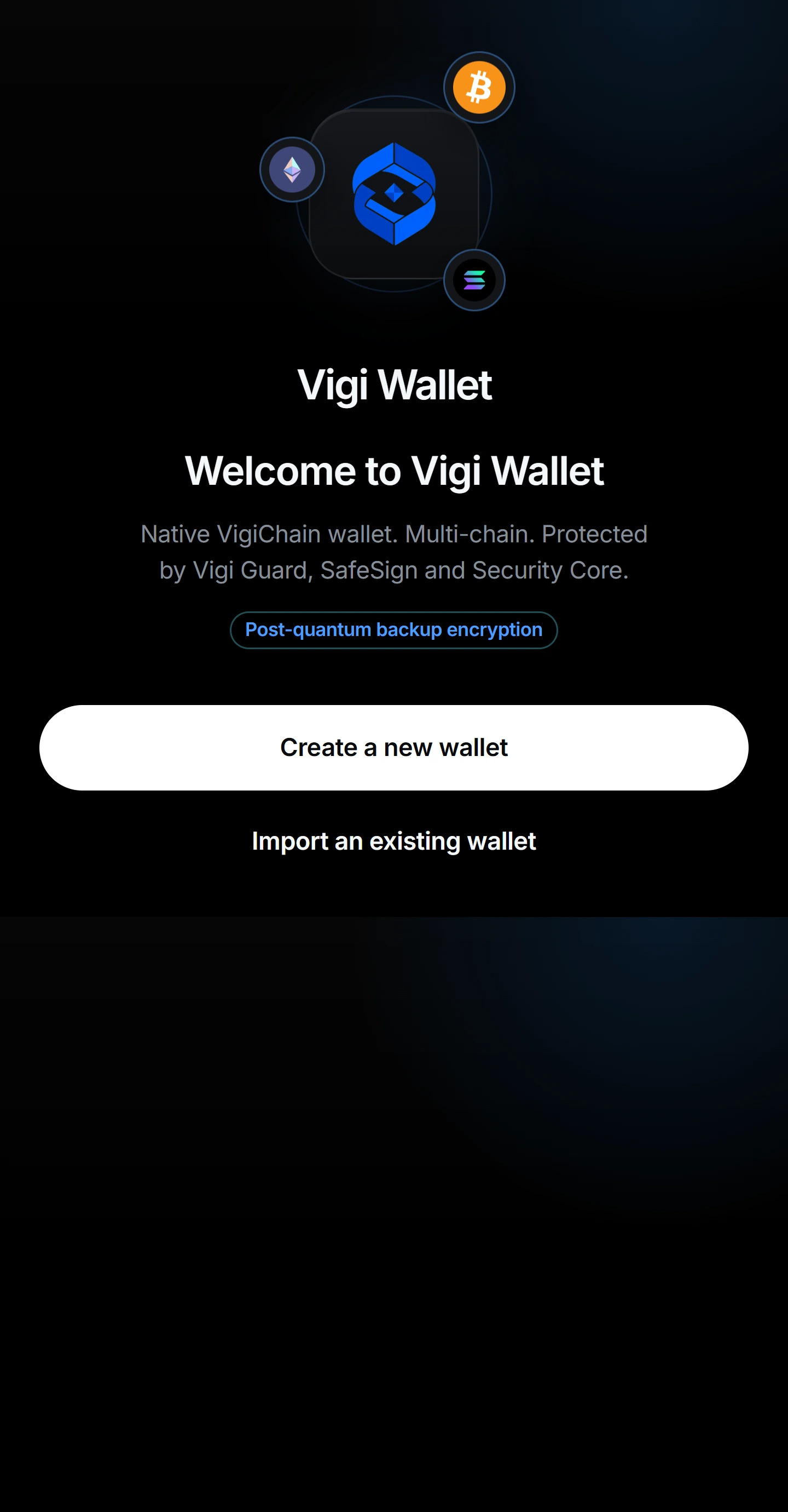 Vigi Wallet — Install and open